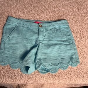 Lilly Pulitzer Light Blue Scalloped Shorts